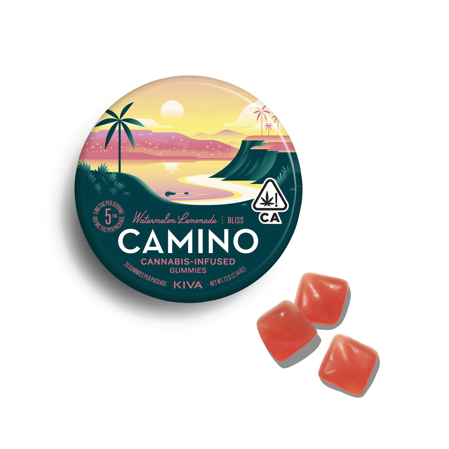 Camino Watermelon Lemonade "Bliss" Gummies (Kiva Confections)
