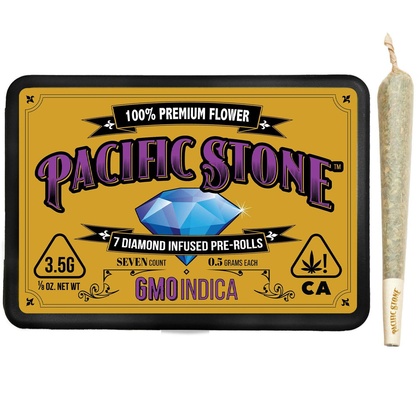 GMO Indica Infused Pre-Rolls 7pk (3.5g)(Pacific Stone)