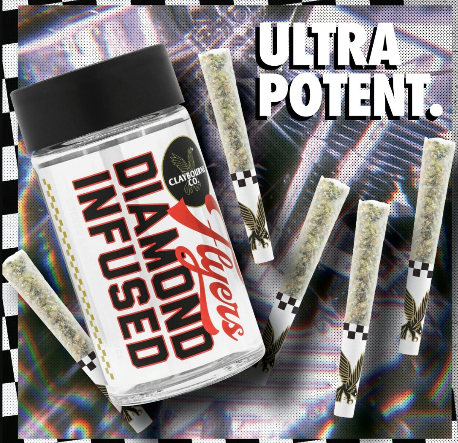 Gas Plant Diamond Infused Flyers Pre-Rolls 2.5g (Claybourne Co.)