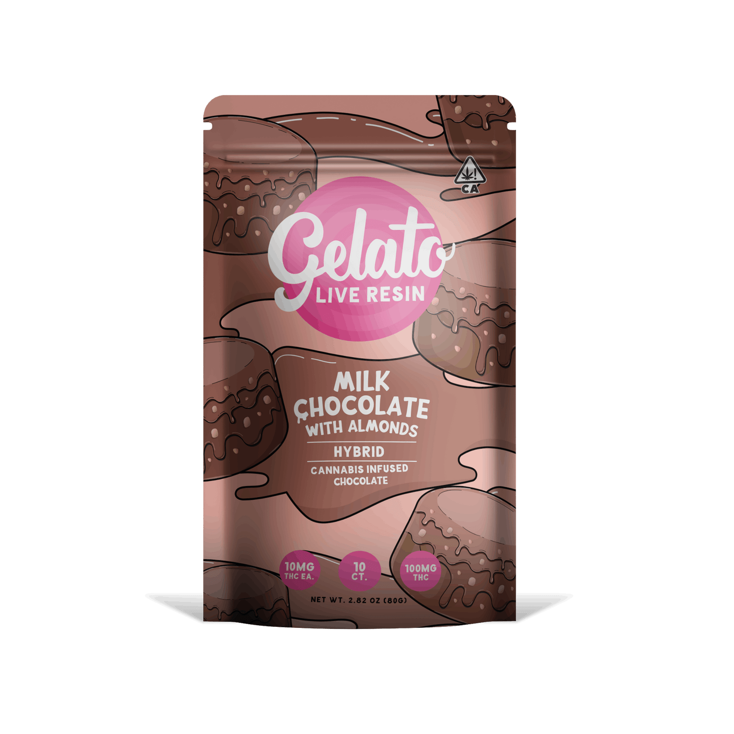 Milk Chocolate with Almonds Chocolate Bar 100mg (Gelato)