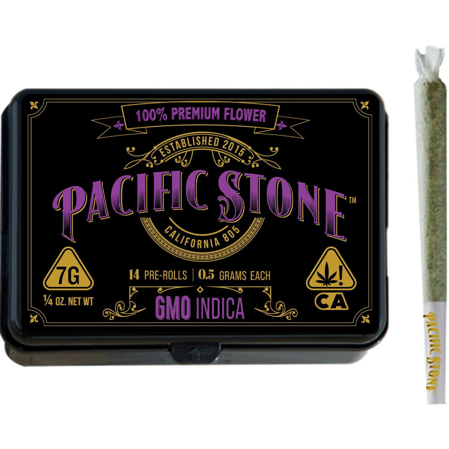 GMO Indica Pre-Rolls 14pk (7g) (Pacific Stone)