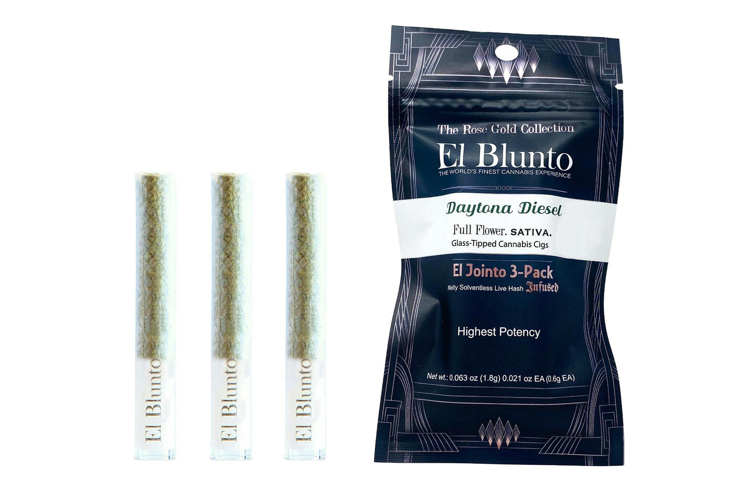 El Jointito 3pk - Daytona Diesel - 1.8G Hash Infused [Mini Joint Pack]