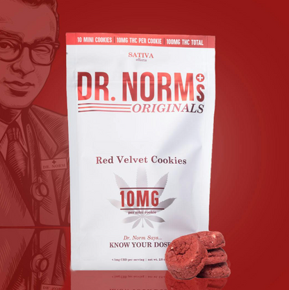 Red Velvet 10mg Cookies - SATIVA (Dr. Norm's)