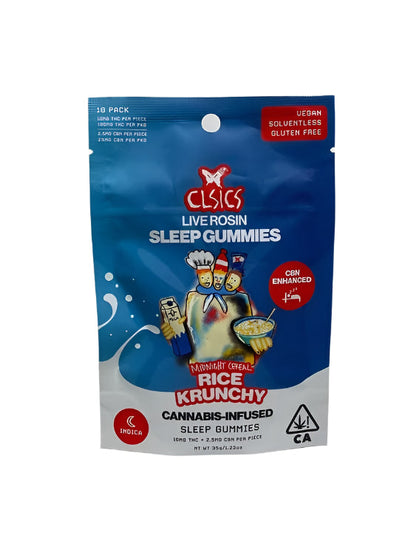 Rice Krunchy  CBN Live Rosin Infused Gummies 10Pk (CLSICS Rosin & Rosin Infused Pre Rolls)
